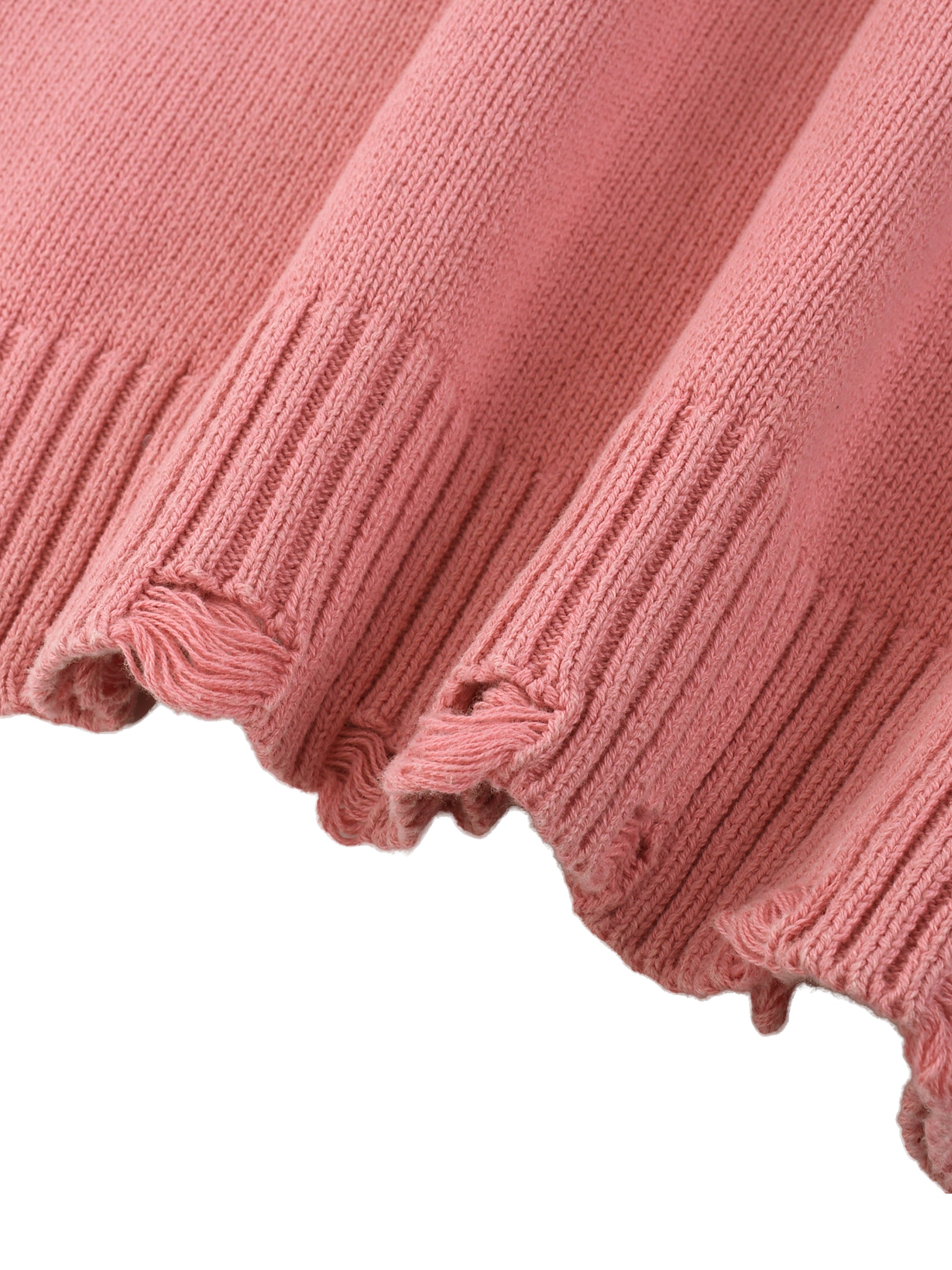 Pull Vintage Effet Délavé à Bords Effilochés