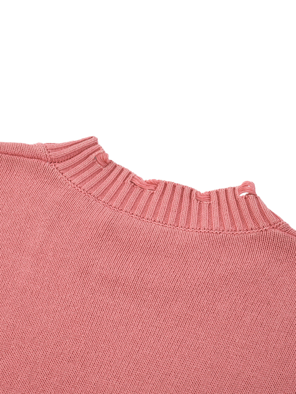 Pull Vintage Délavé à Bords Effilochés – Édition Épingle au Dos