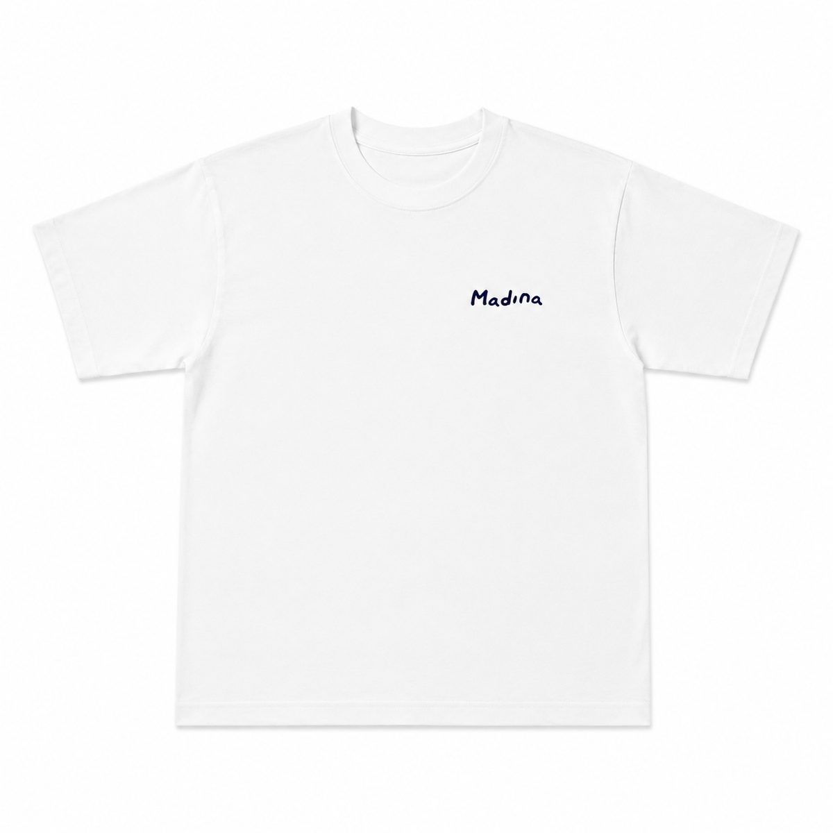 T-shirt Essential Logo blanc posé à plat — face
