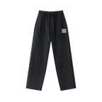 400GSM Men’s Raw-Edge Pigment-Wash Straight-Leg Pants Snow Wash Grey