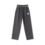 400GSM Men’s Raw-Edge Pigment-Wash Straight-Leg Pants Dark Grey