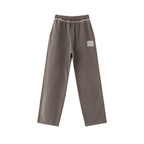 400GSM Men’s Raw-Edge Pigment-Wash Straight-Leg Pants Coffee Brown