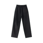 400GSM Men’s Raw-Edge Pigment-Wash Straight-Leg Pants Snow Wash Grey