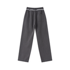400GSM Men’s Raw-Edge Pigment-Wash Straight-Leg Pants Dark Grey