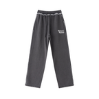 400GSM Men’s Raw-Edge Pigment-Wash Straight-Leg Pants Dark Grey