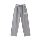 400GSM Men’s Raw-Edge Pigment-Wash Straight-Leg Pants Medium Grey