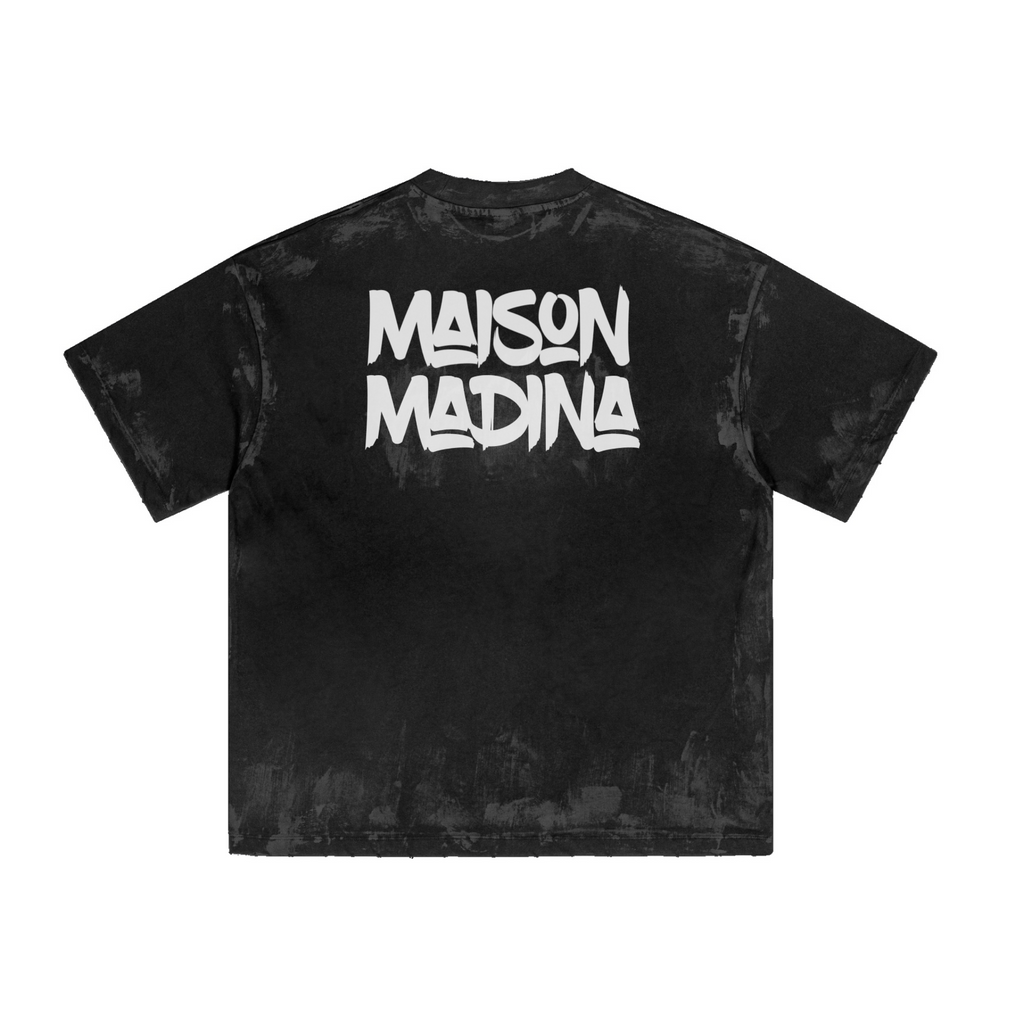 305GSM Unisex Retro Rock T-Shirt Black