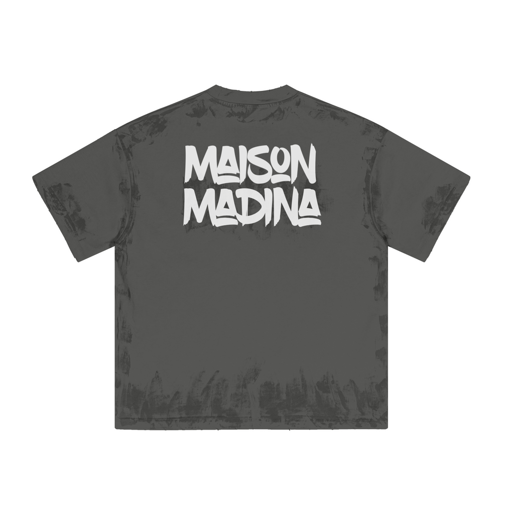 305GSM Unisex Retro Rock T-Shirt Dark Gray