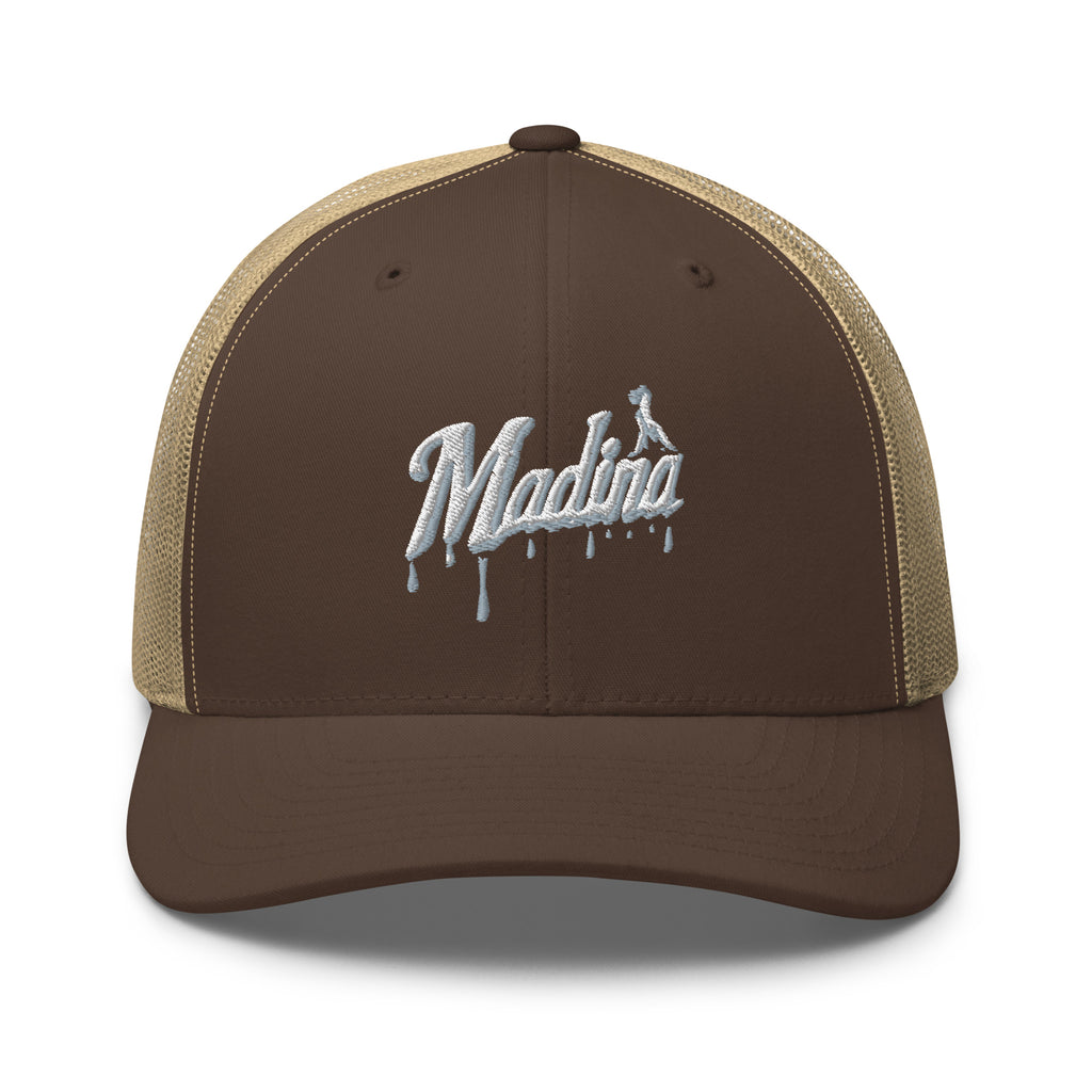 Casquette trucker MM marron et kaki — vue de face