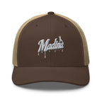 Casquette trucker MM marron et kaki — vue de face