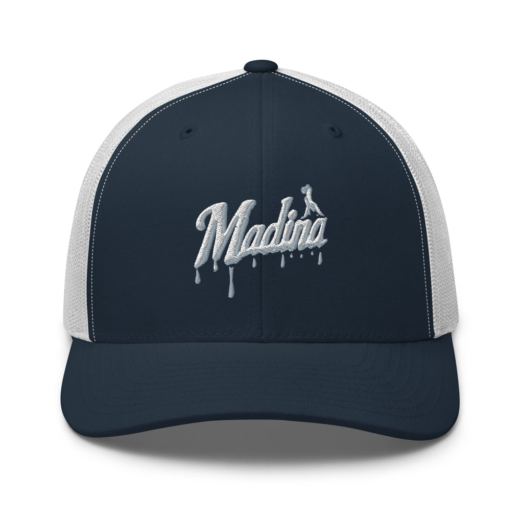 Casquette trucker MM bleu marine et blanche — vue de face