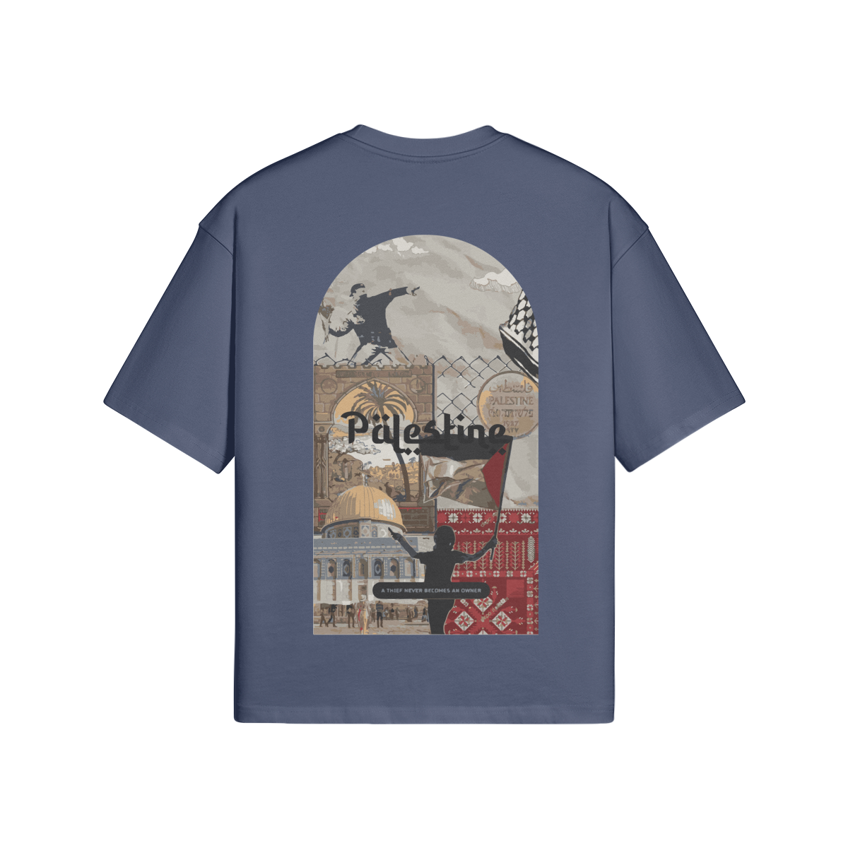 Tshirt Oversize Palestine Noir - Maison Madina