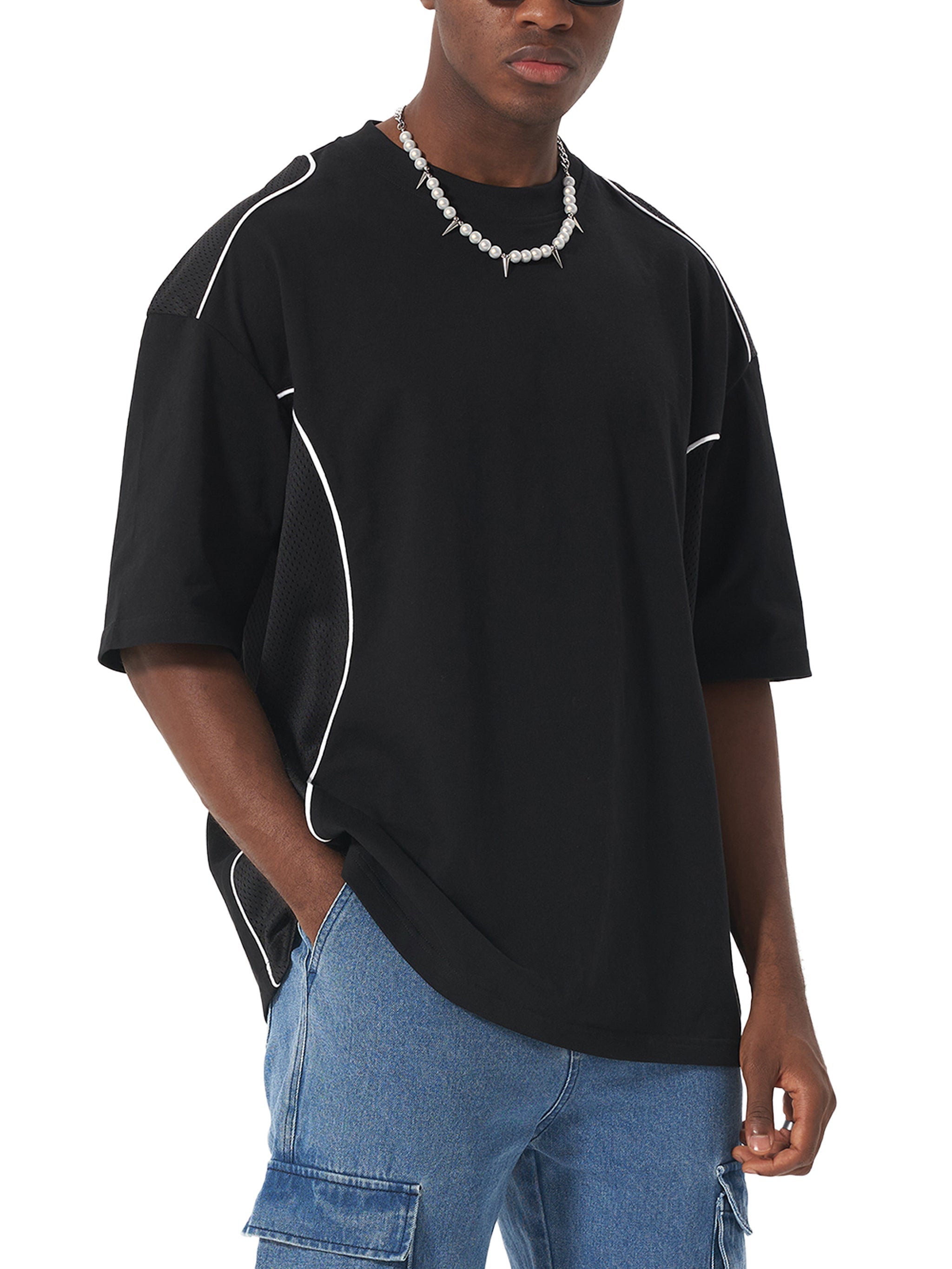 T-shirt Ferizaj 05 - Contrast Piped Panel