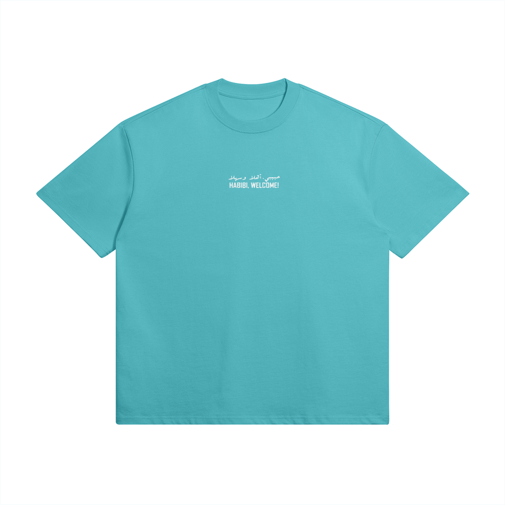 T-shirt Habibi - Haut de gamme 425G coton - Aqua Blue / XS