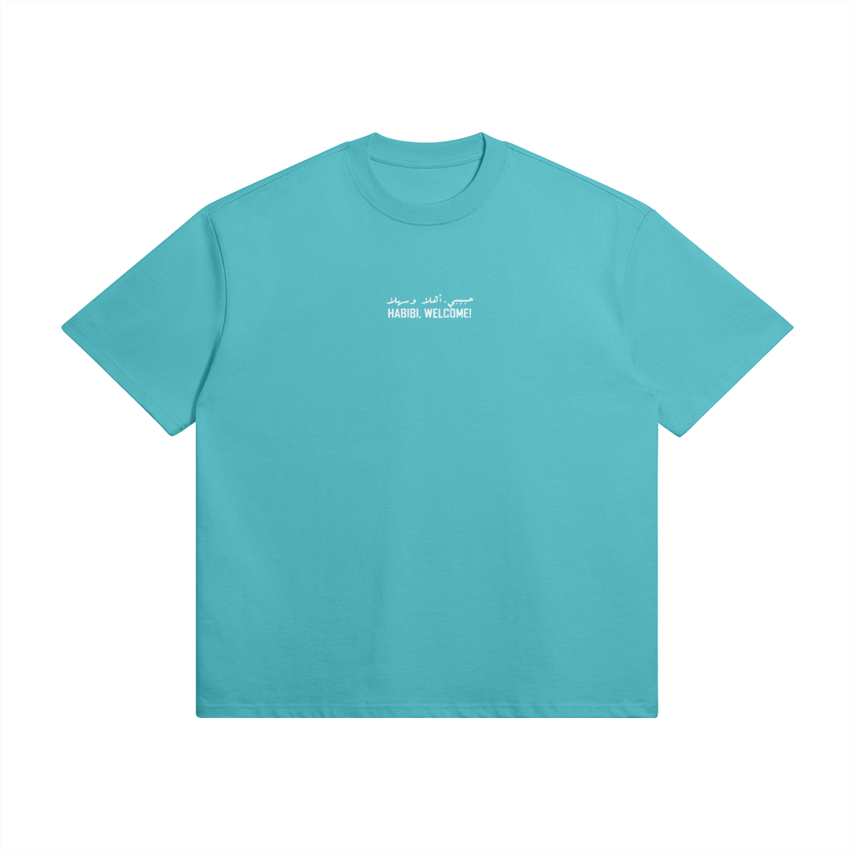 T-shirt Habibi - Haut de gamme 425G coton - Aqua Blue / XS
