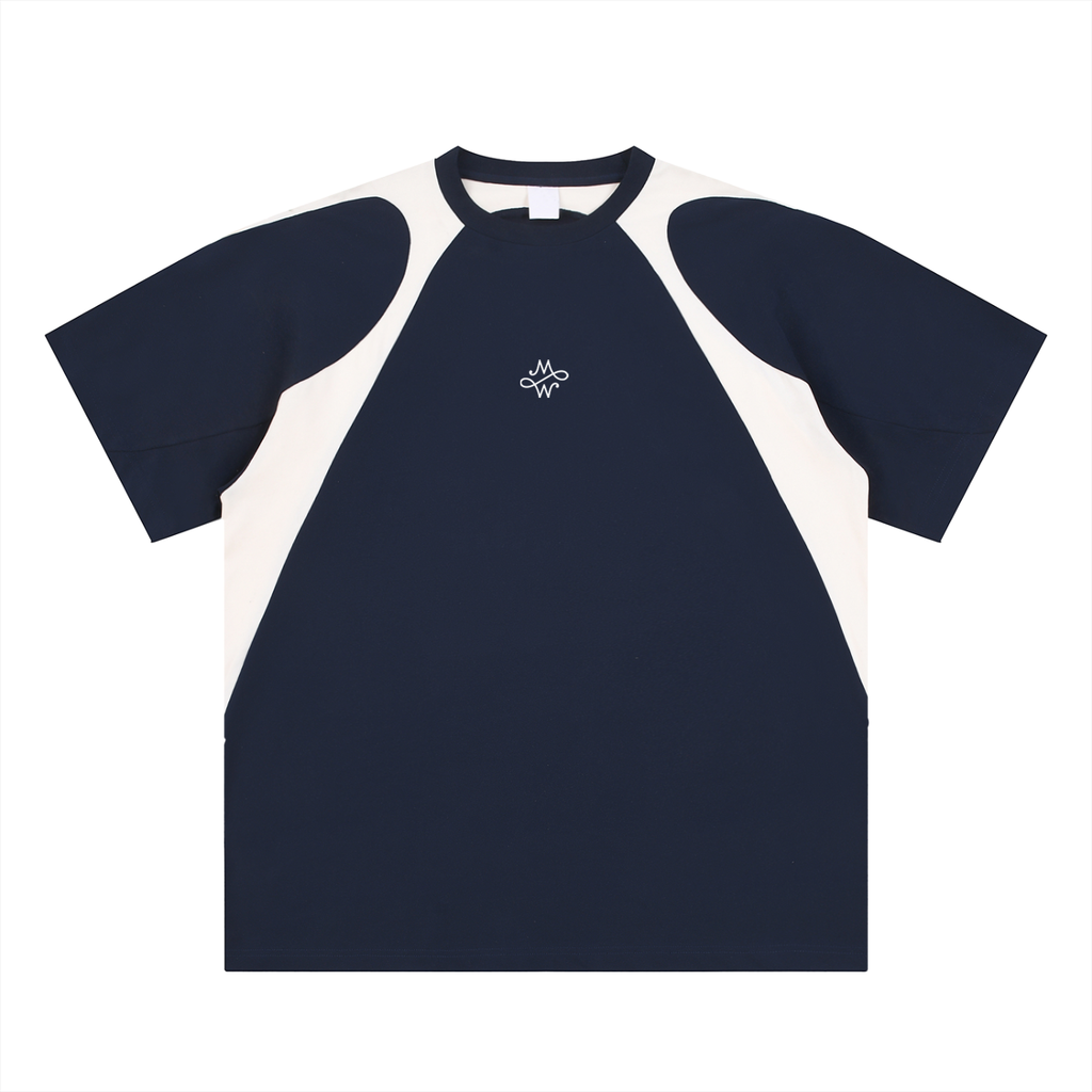 T-shirt Patchwork - 100% Coton Premium - Navy Blue / S
